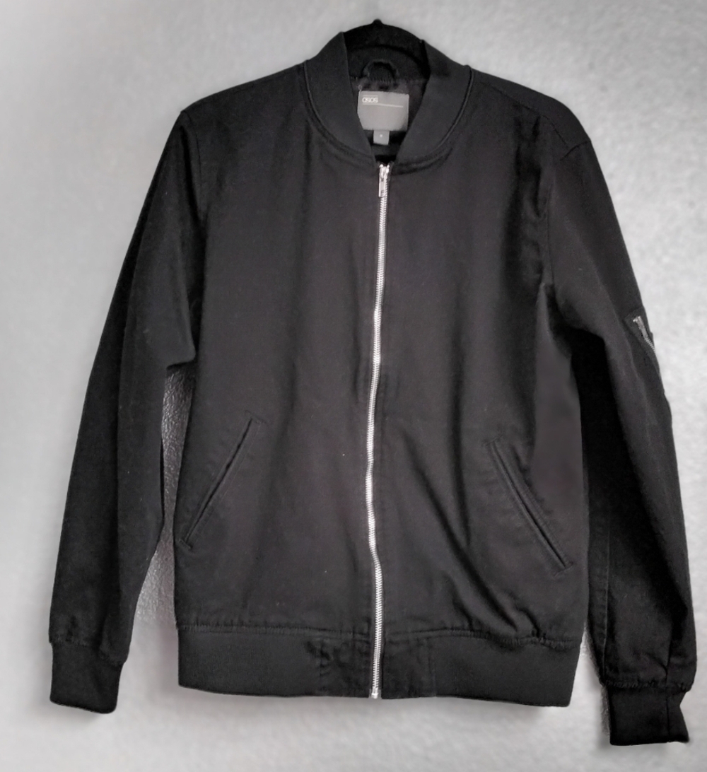 ASOS DESIGN Oversized Bomber Jacket In Black  Size M